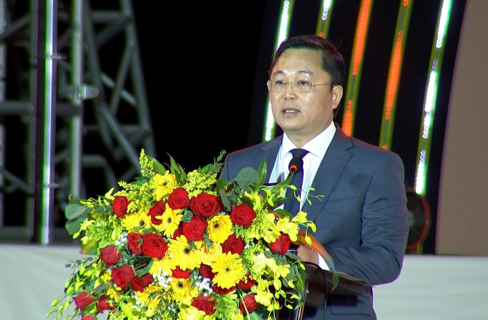 Chủ tịch UBND tỉnh Quảng Nam Lê Trí Thanh phát biểu